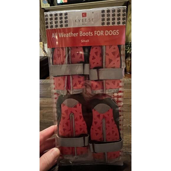NEW Keyeez All Weather Boots For Dogs Size Small Pink Red Booties Shoes Slippers - Picture 1 of 5